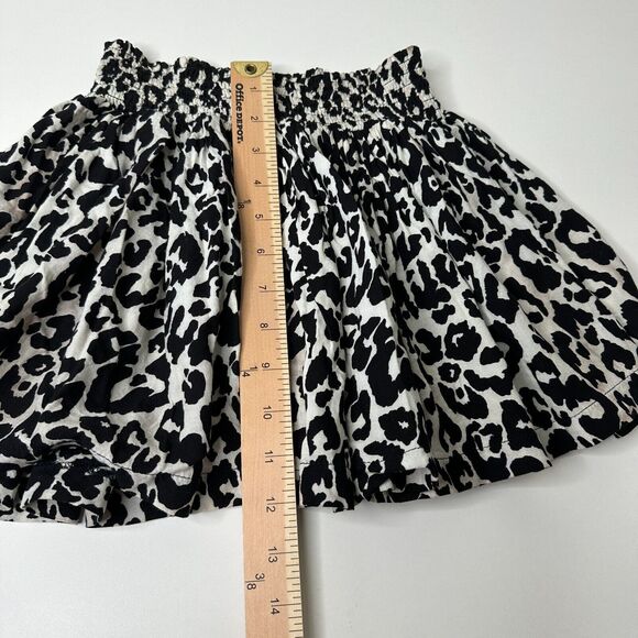 H&M Divided Leopard Print Cream and Black Ruffled Saucy Mini Skirt Smock Waist 4 - Picture 9 of 11